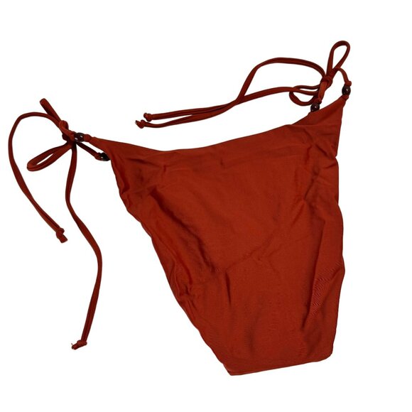 NWT J Crew Women's Bikini Bottom Size M in Rust Color With Adjustable Side Ties - Picture 2 of 5